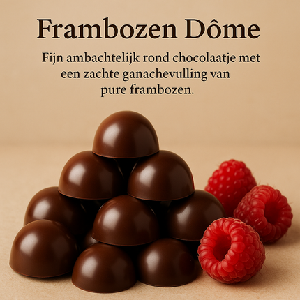 Frambozen Dôme – Ambachtelijke Chocoladebonbon