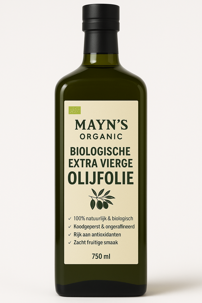 🌿 Mayn's Organic – Biologische Extra Vierge Olijfolie 750 ml